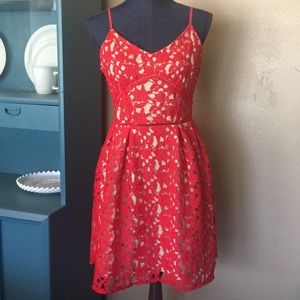 charlotte russe red lace dress